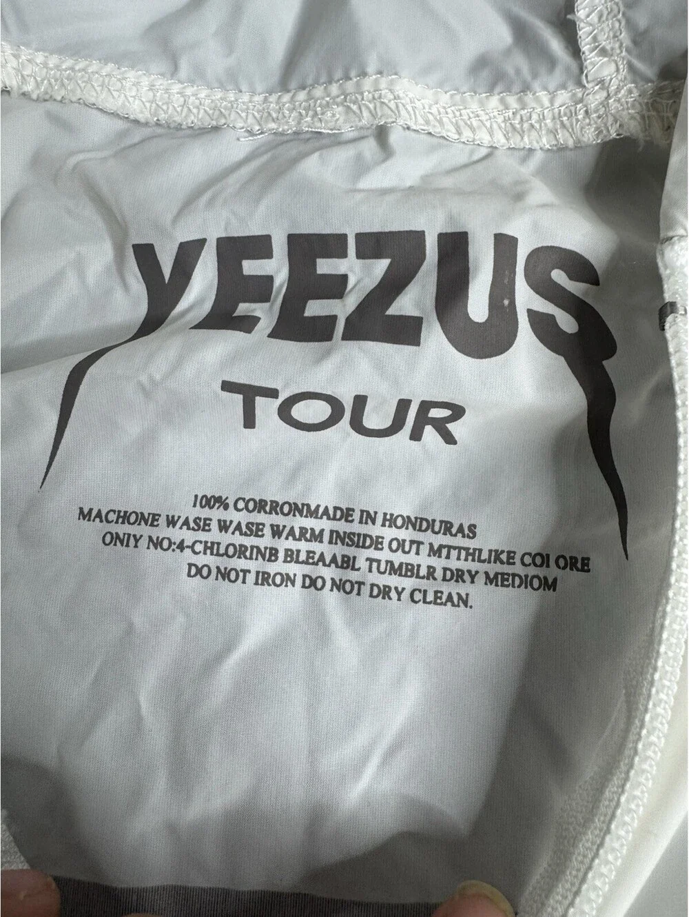 Adidas Yeezus Tour Windbreaker Jacket Mens White Kanye West Merchandise